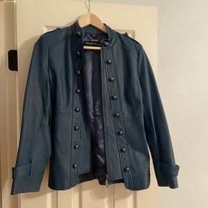 💙 Blue military style 100% leather Pamela McCoy